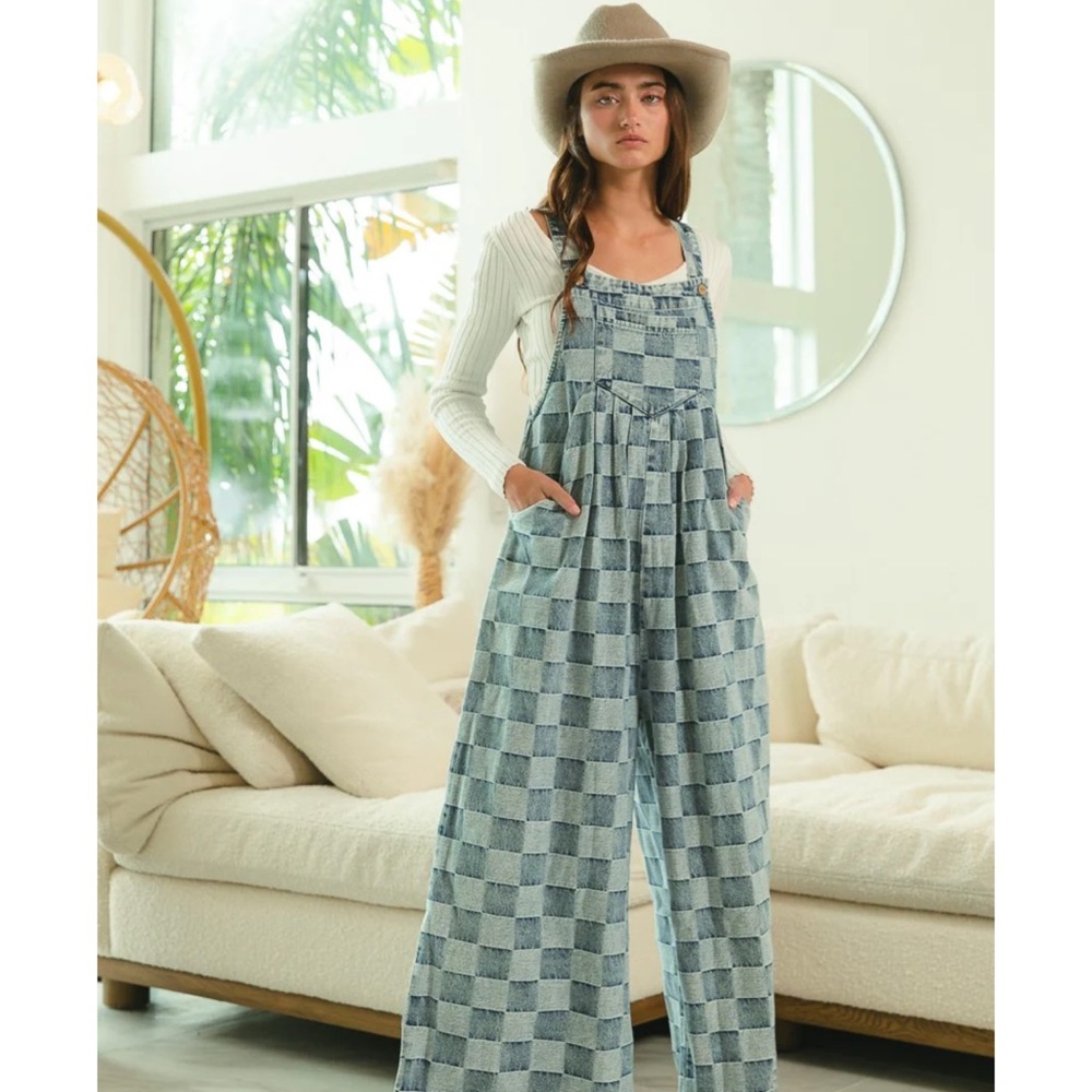 Women’s Vintage Checkered Jumpsuit